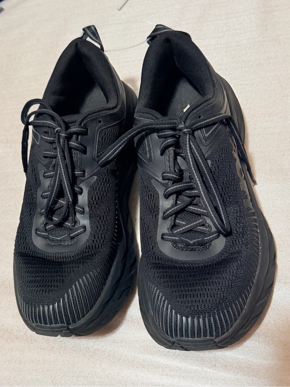 Hoka One One Men's All-Black Cushioning Running Sneakers